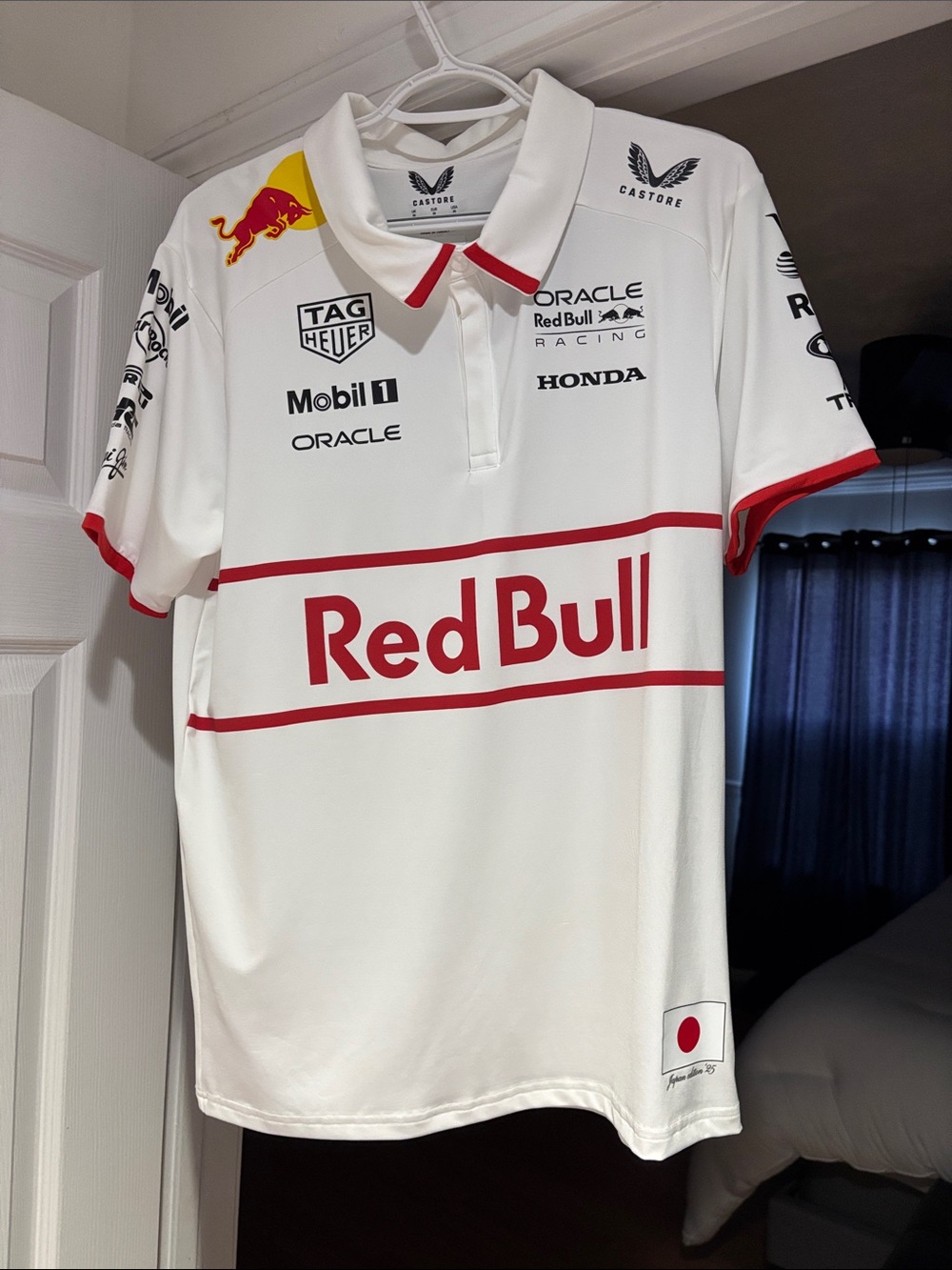 Red Bull Racing White Polo Shirt with Red Accents Men’s polo